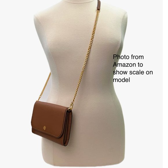 Tory Burch Emerson Chain Wallet Leather Cross Body Bag in Claret NWT - Picture 4 of 9